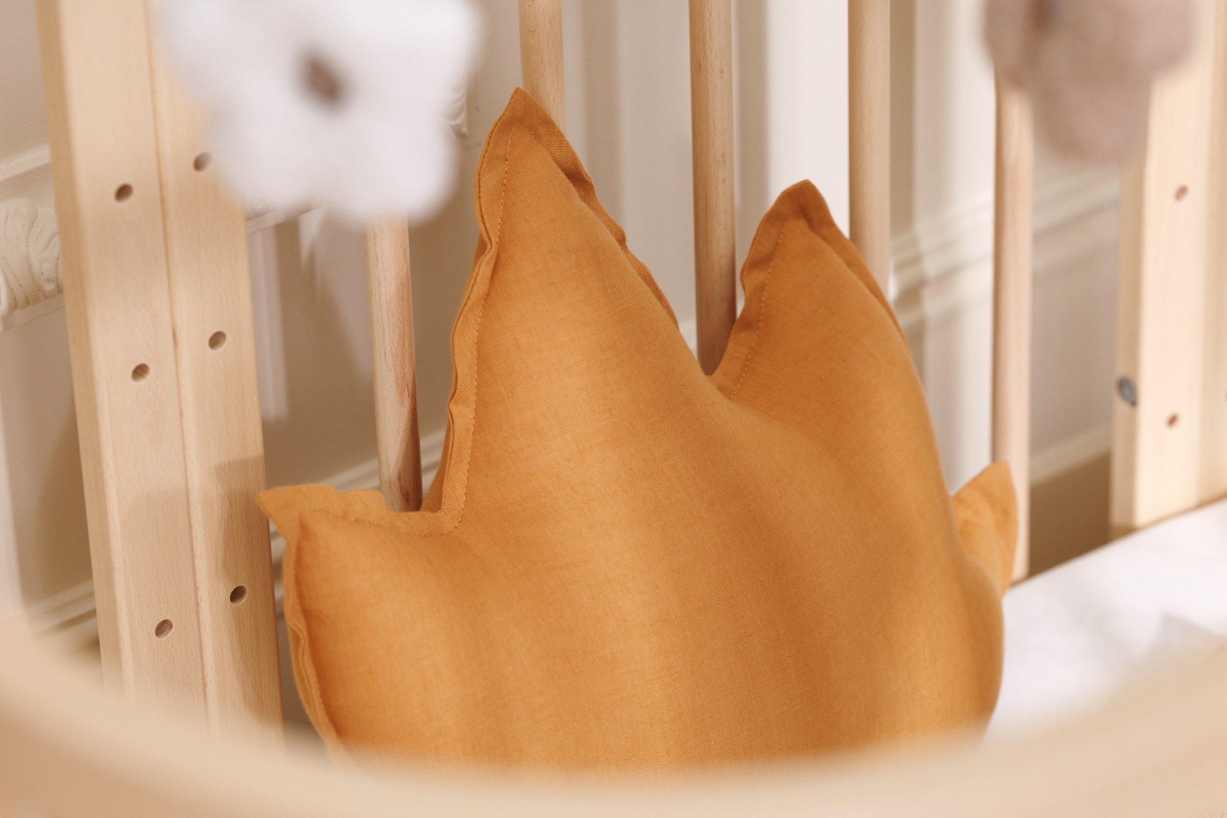 Caramel Maple Leaf Linen Cushion Caramel Maple Leaf Linen Cushion