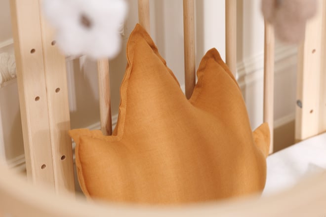 Caramel Maple Leaf Linen Cushion