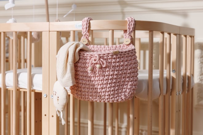 Bolsa de Almacenamiento de ganchillo - Rosa Empolvado
