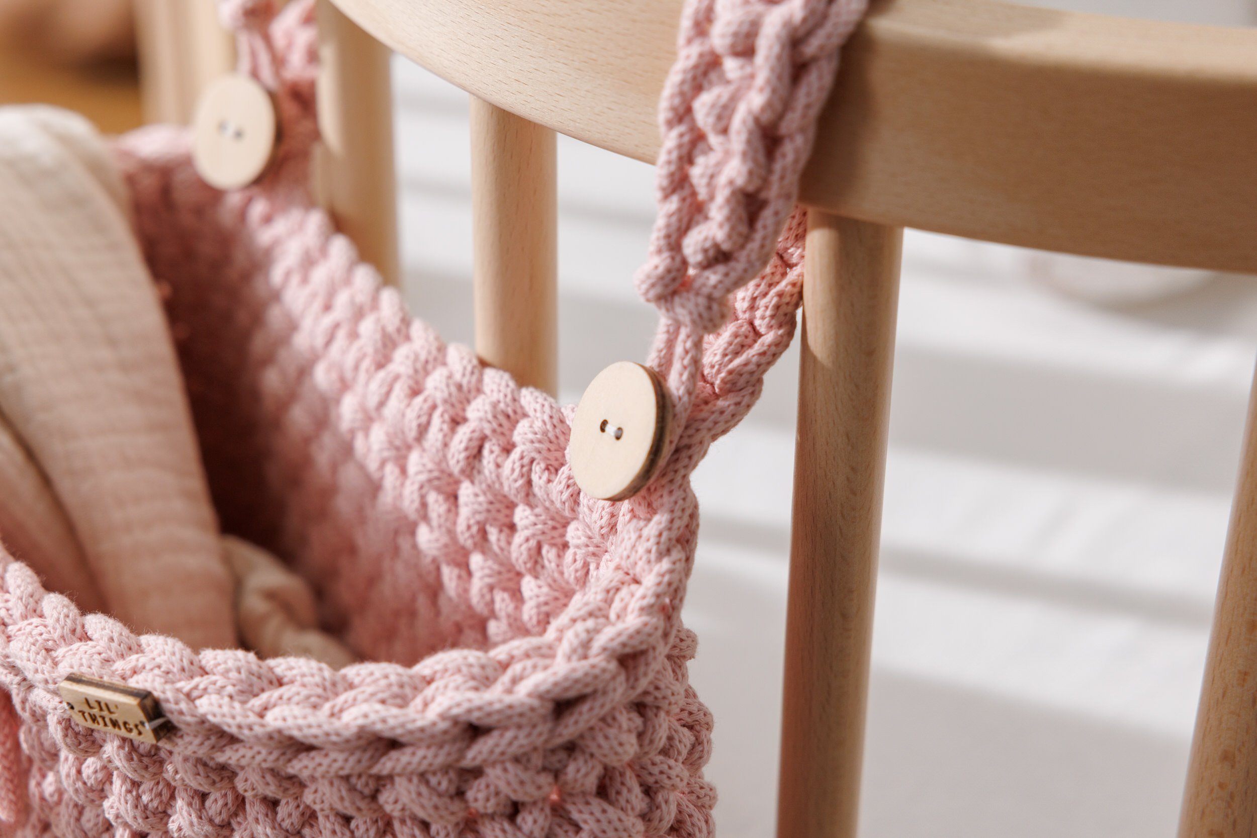 Bolsa de Almacenamiento de ganchillo - Rosa Empolvado Bolsa de Almacenamiento de ganchillo - Rosa Empolvado
