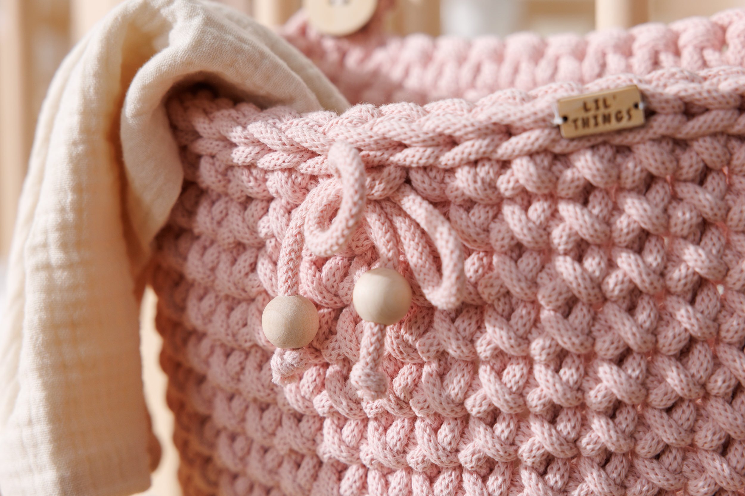 Bolsa de Almacenamiento de ganchillo - Rosa Empolvado Bolsa de Almacenamiento de ganchillo - Rosa Empolvado