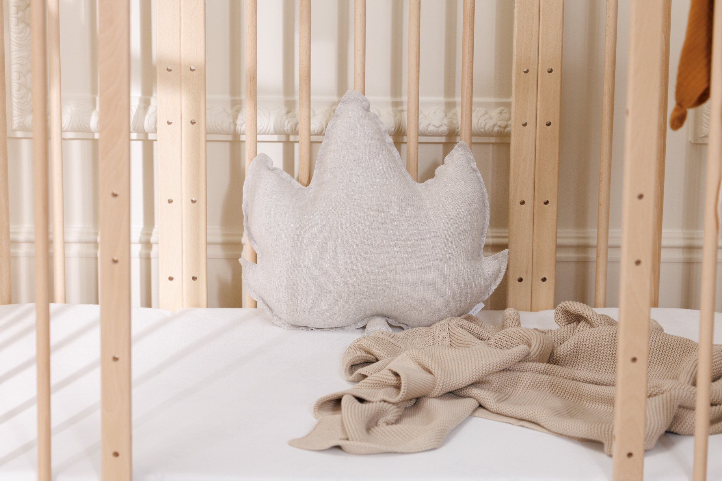 Natural Maple Leaf Linen Cushion Natural Maple Leaf Linen Cushion