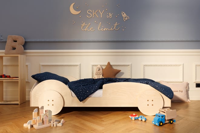 Set piumone e cuscino in mussola di cotone 120x170 - Blu Marino con Stelle Argentate