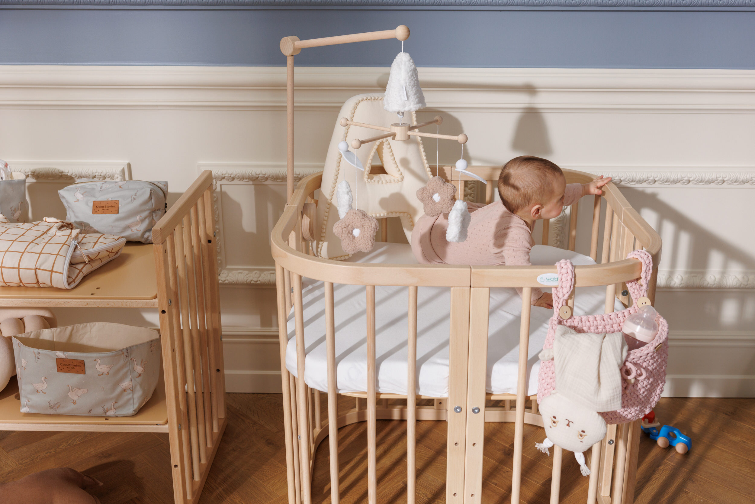 - Berceau Évolutif Rectangulaire 7 en 1 avec Matelas - Naturel - Naturel (Mon Lit Cabane) - Image 6