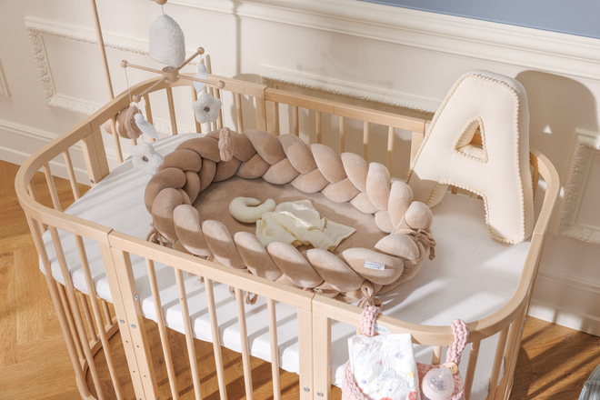 Berceau Évolutif Rectangulaire 7 en 1 avec Matelas - Naturel