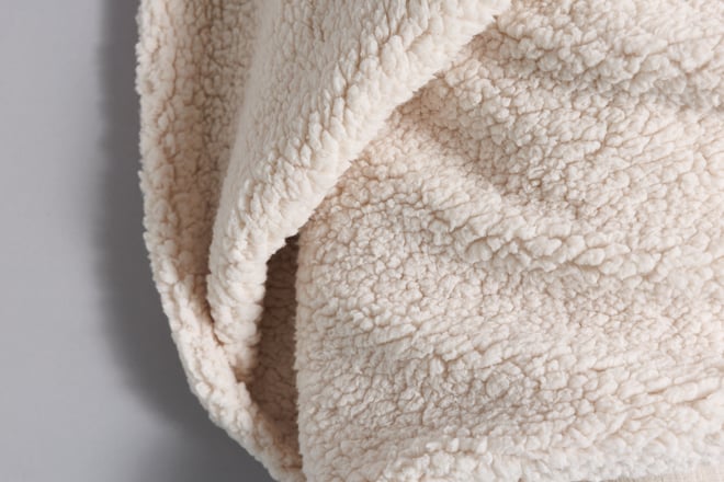 Couverture Double Face Mousseline et Bouclé - Naturel