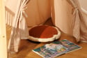 Coussin Rond en Velours à Franges - Cannelle