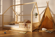 Tipi in Mussola a Quadri Double Face - Miele