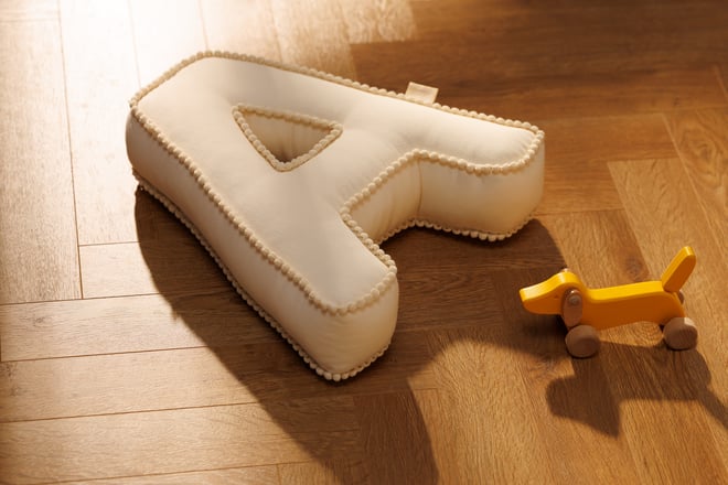Cuscino Lettera A - Boho Vaniglia
