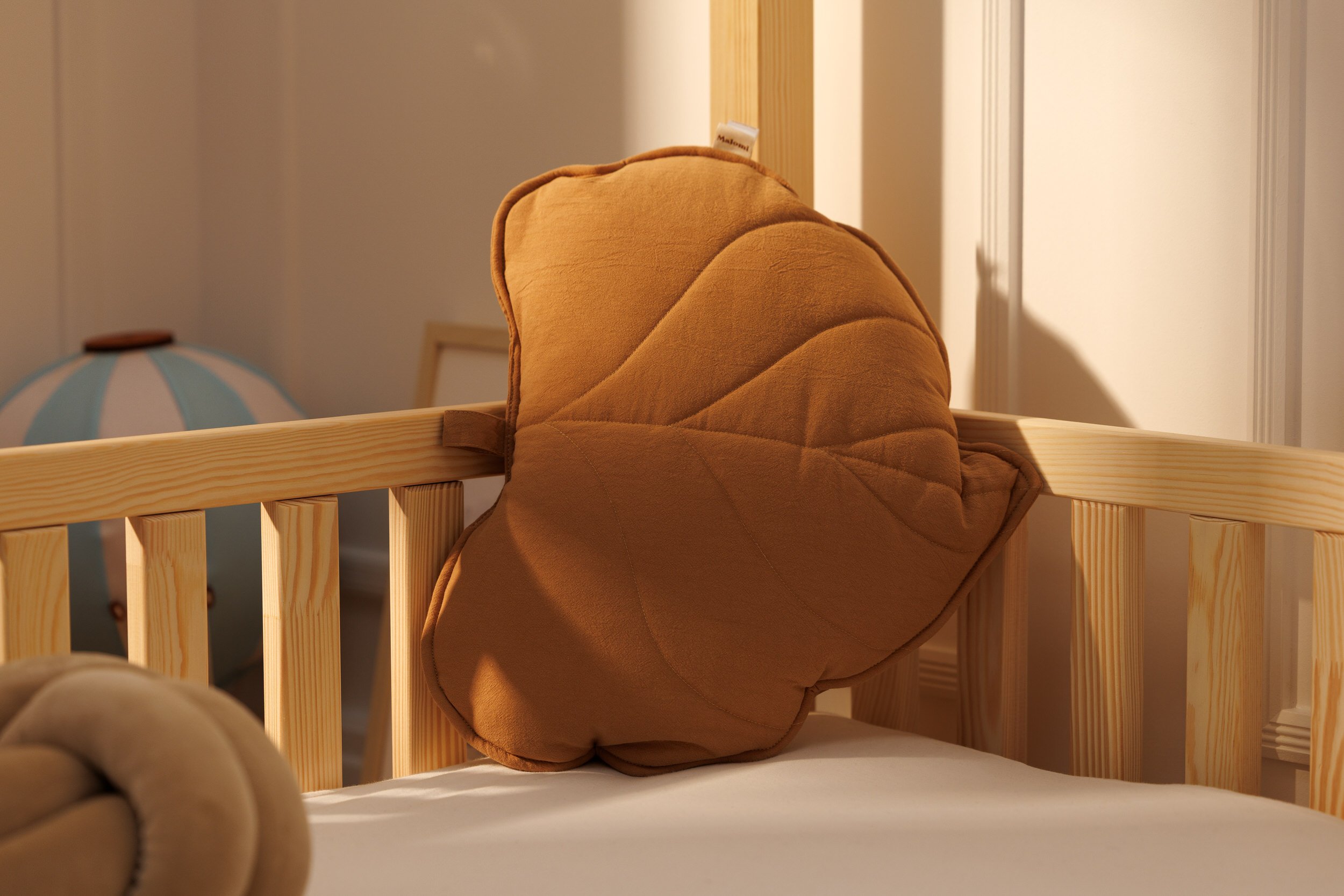 Cotton Leaf Cushion - Caramel Cotton Leaf Cushion - Caramel