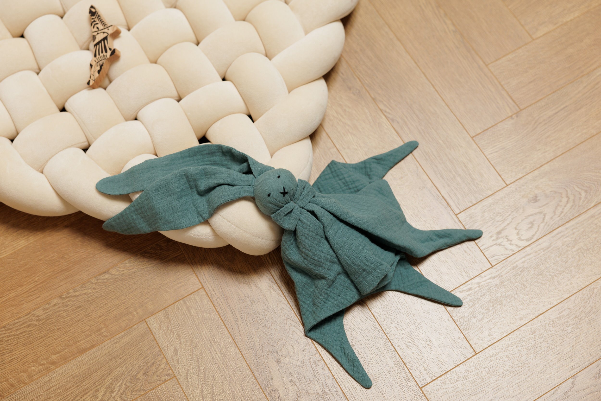 Schmusetuch Hase - Mineralblau Schmusetuch Hase - Mineralblau