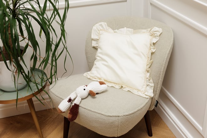 Coussin à Volants Boho Vanille