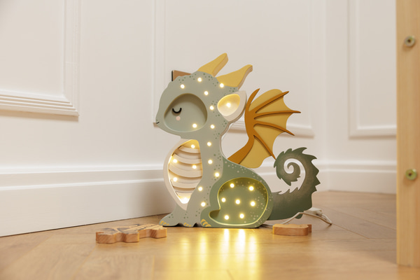Lampička Little Lights Zelený drak LED