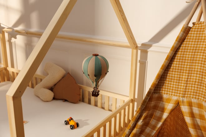 Wassergrün & Dunkelbeige Heißluftballon