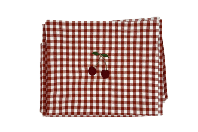 Bettbezug mit Kirsch-Karo - Rot 140x200cm Bettbezug mit Kirsch-Karo - Rot 140x200cm