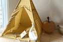 Tipi en Mousseline à Carreaux Double Face - Miel