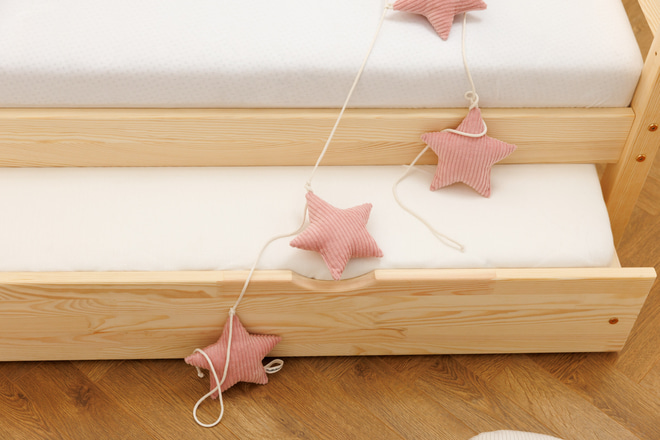 Girlanda Hvězdy z manšestrového sametu Růžová