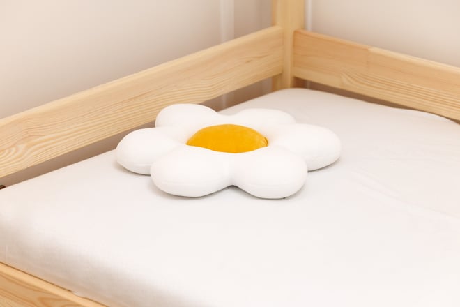 Velour Daisy Cushion - Mustard