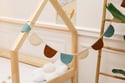 Velours-Gänseblümchen-Kissen - Beige