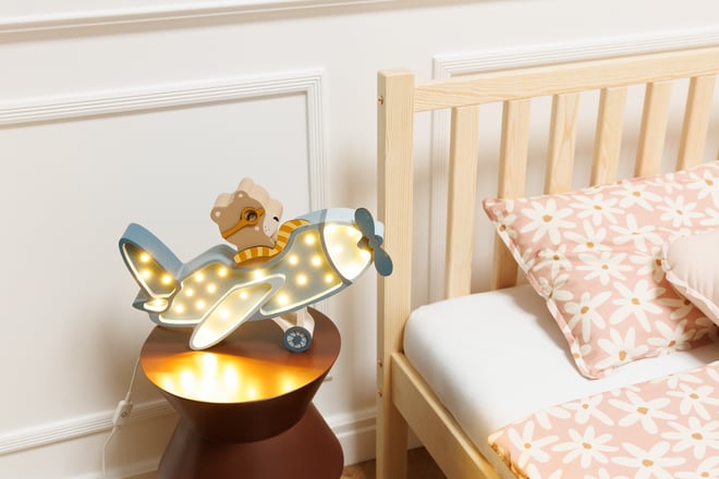 Little Lights Vintage Aircraft Lamp Blue