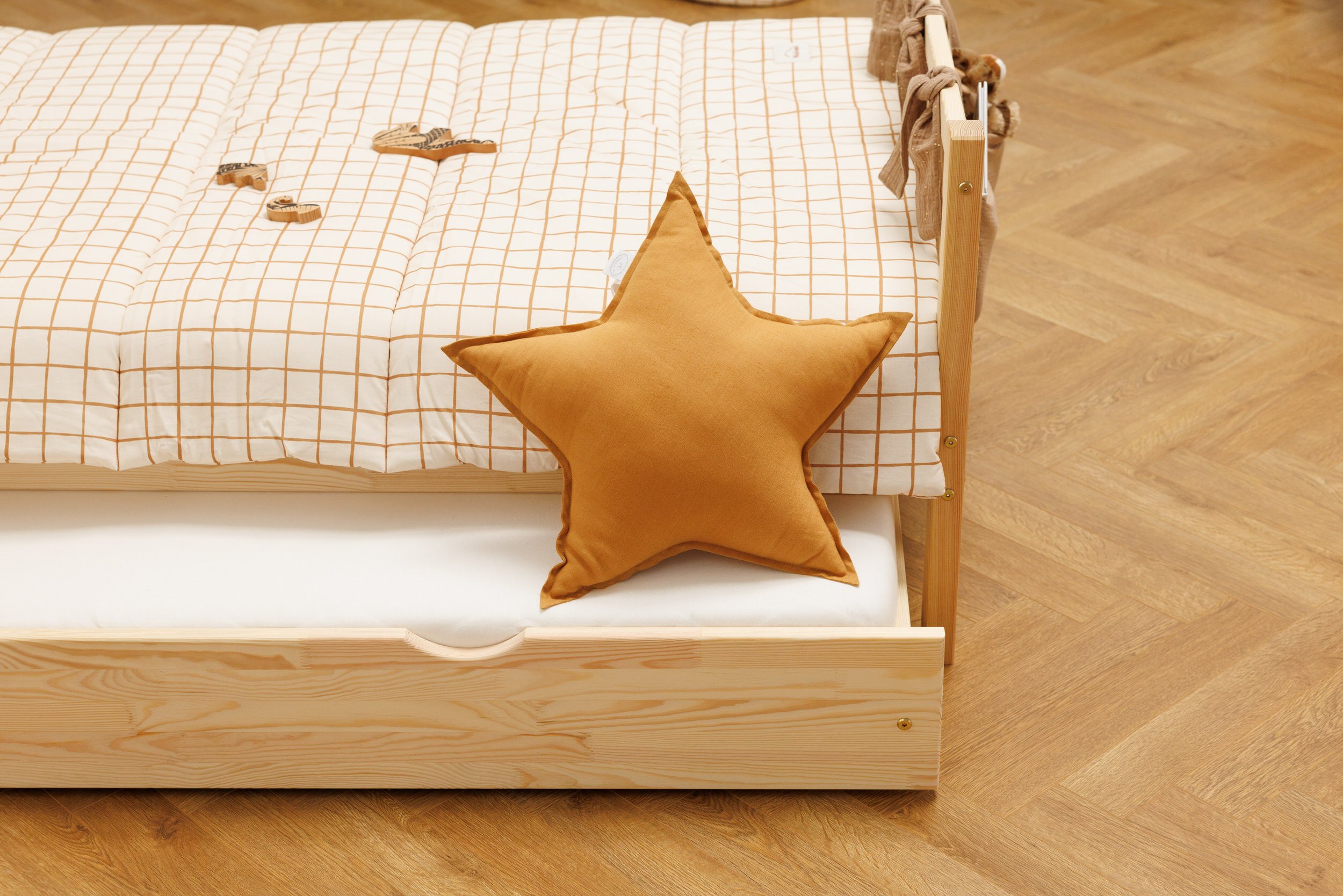 Cuscino Stella in lino Caramello Cuscino Stella in lino Caramello