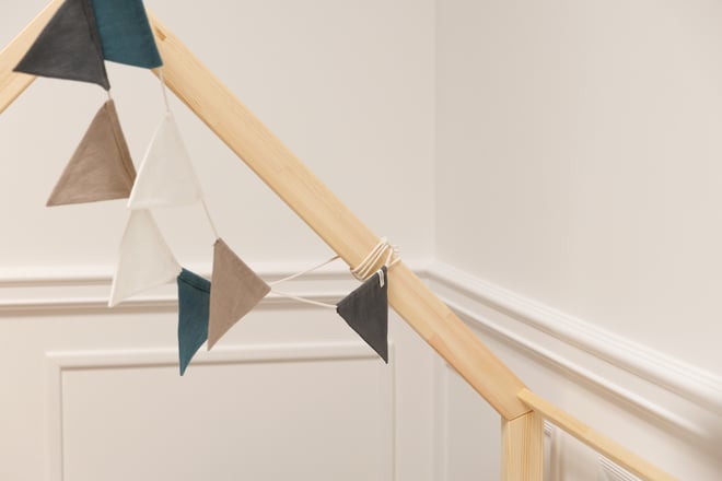 Linen Garland - Sand, Blue, White
