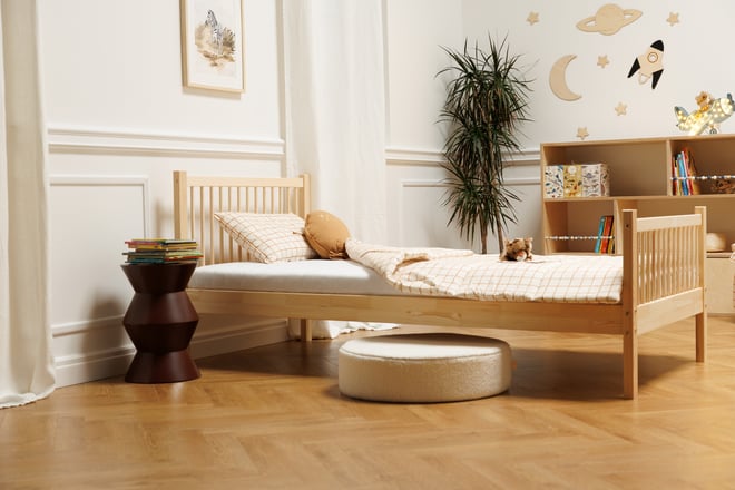 Pouf Rond Bouclé Vanille