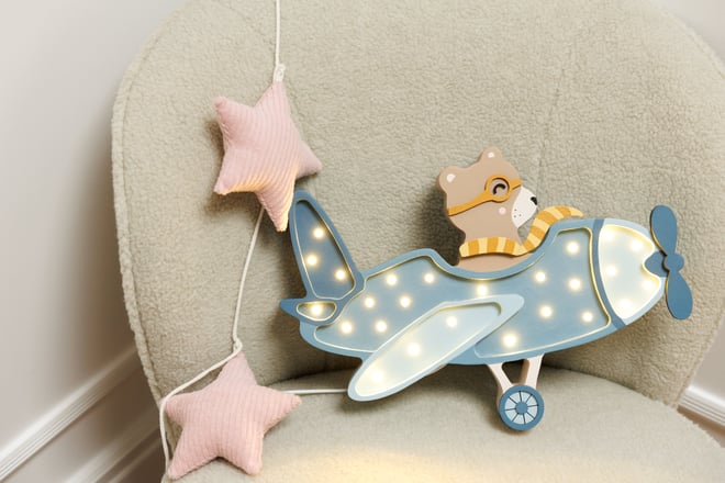 Corduroy Stars Garland Pink