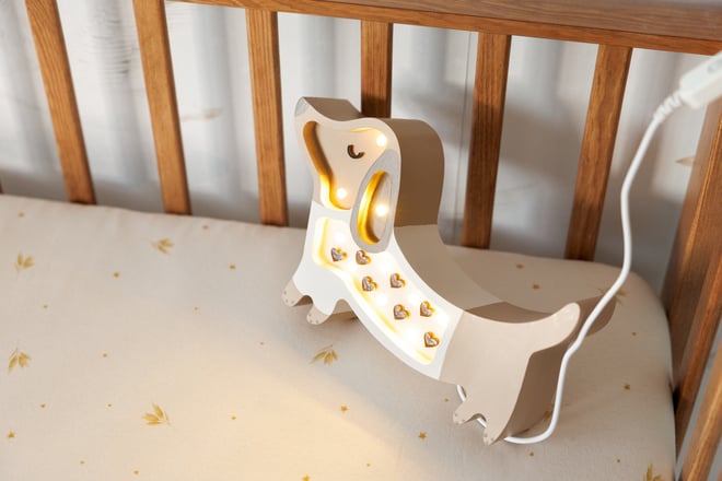 Lampada Little Lights Bassotto Chocolate Hearts LED