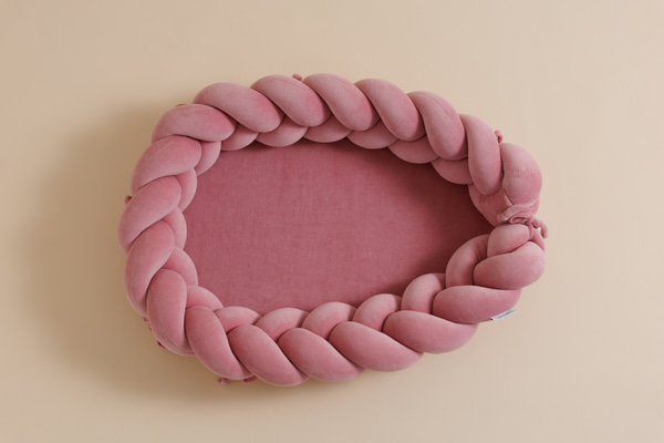 Cocoon-Babynestchen Geflochten Altrosa