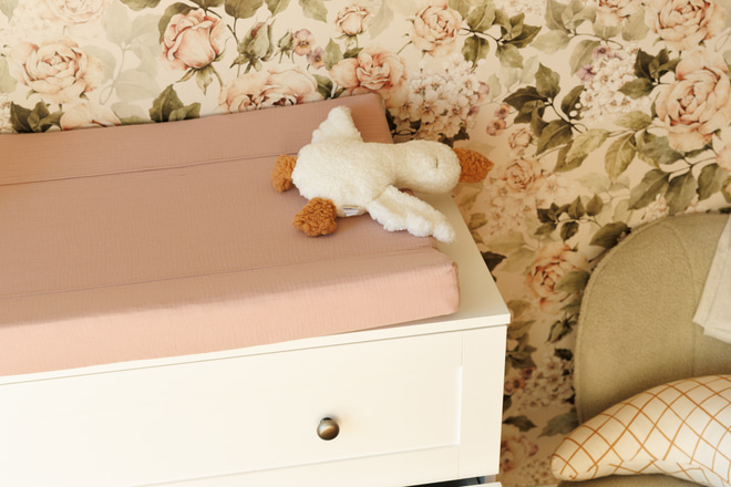 Přebalovací podložka z mušelínu Dusty Pink