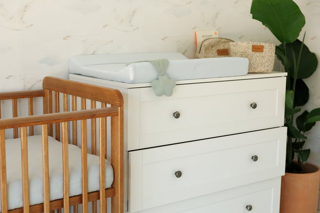 Muslin Changing Table Baby Blue