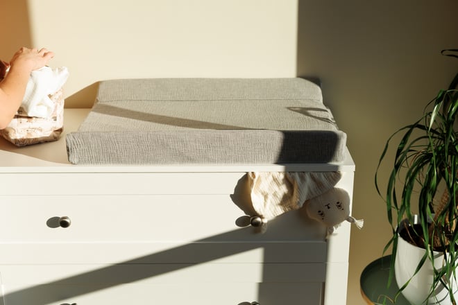 Matelas à Langer en Mousseline Gris Clair