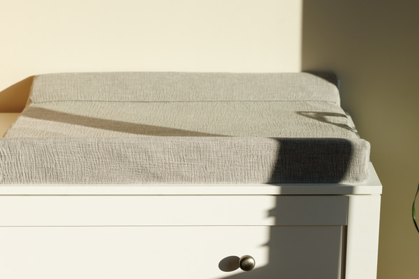 Matelas à Langer en Mousseline Gris Clair