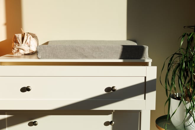 Matelas à Langer en Mousseline Gris Clair