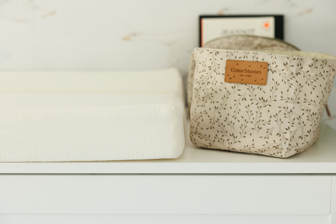 Wickelauflage aus Musselin Off White