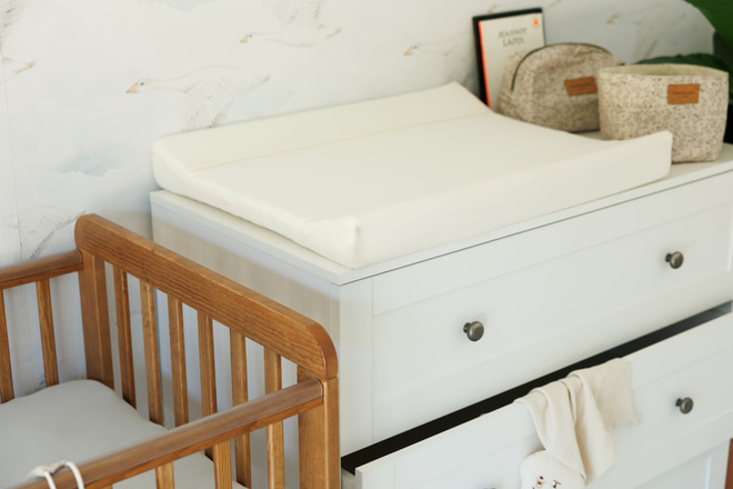 Muslin Changing Table Off White