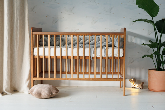 Reductor / Protector de cama Gris claro trenzado