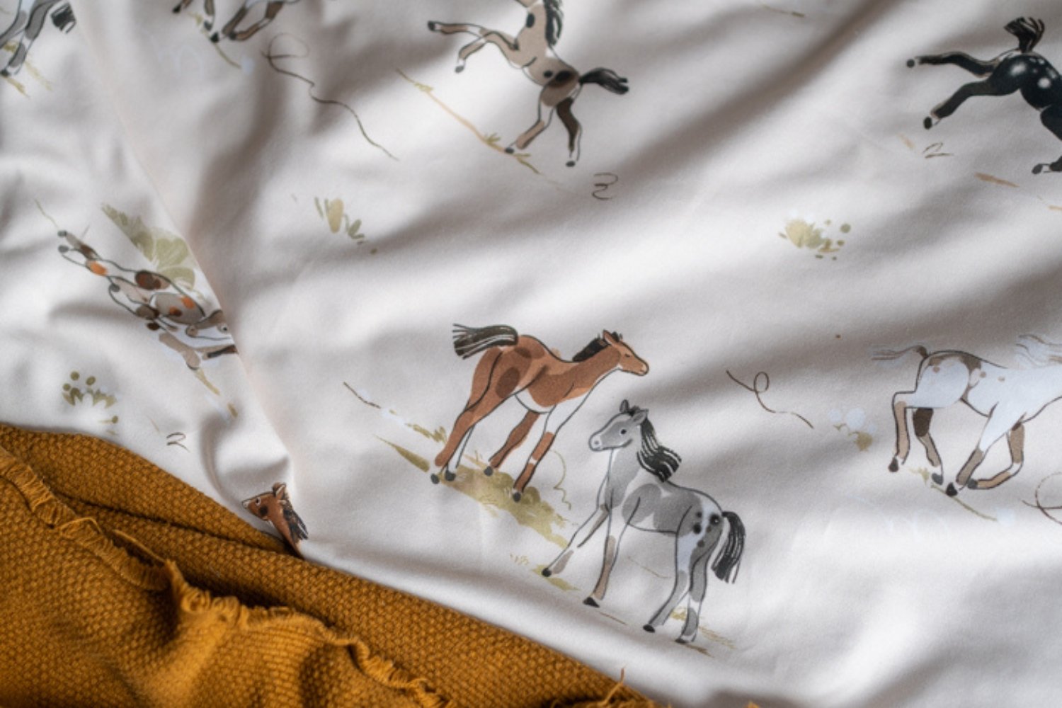 Cotton Satin Horses Duvet Set 140x200 Cotton Satin Horses Duvet Set 140x200