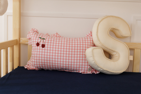 Kissen mit Kirsch-Karo - Rosa