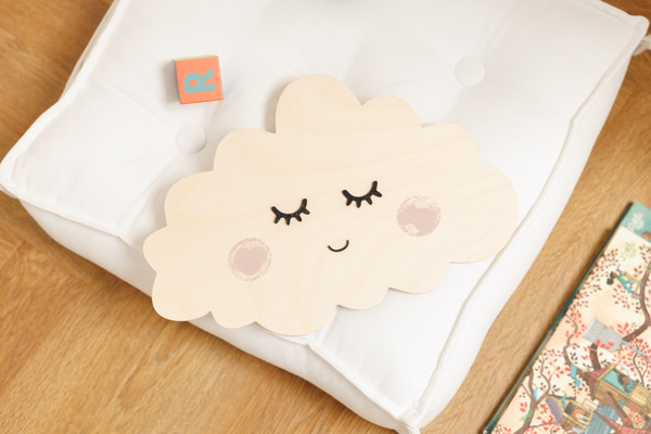 PoufCoton Carré Blanc