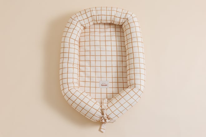 Cocoon-Babynestchen - Vichy Caramel