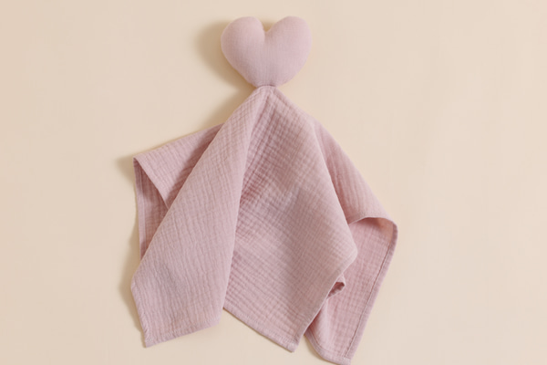 Schmusetuch Herz - Puderrosa