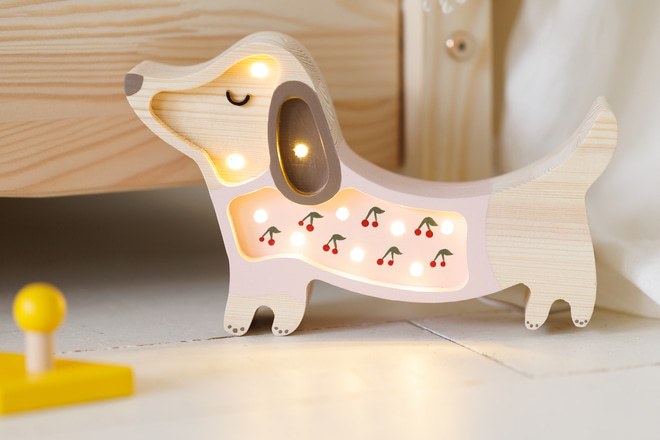Little Lights Hundelampe Mini Kirschen auf Rosa