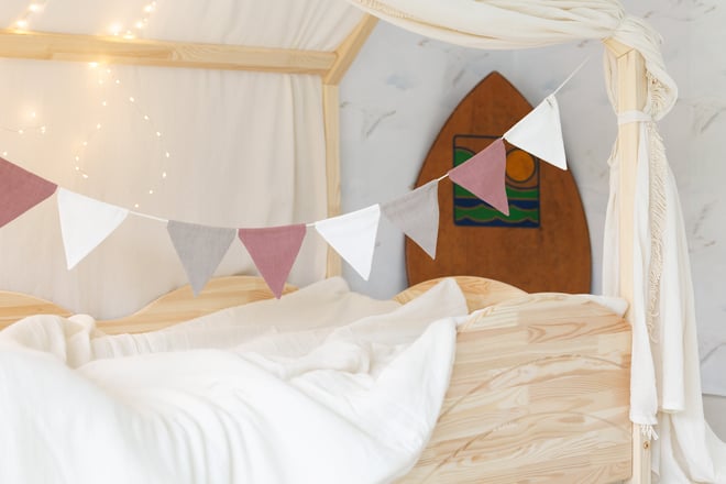 Linen Garland - Sand, Pink, White