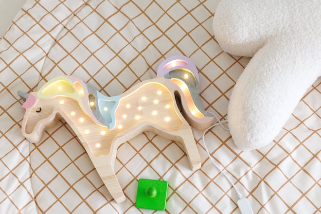 Lampada Little Lights Unicorno Rainbow Wood LED