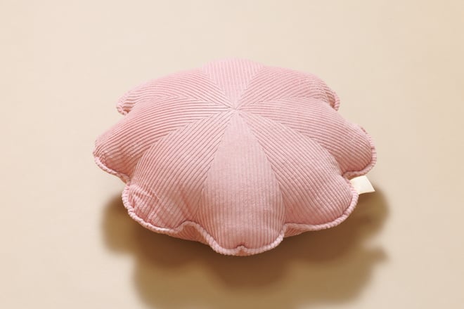 Pink Flower Corduroy Cushion