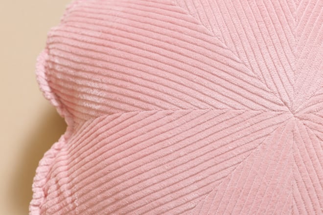 Pink Flower Corduroy Cushion