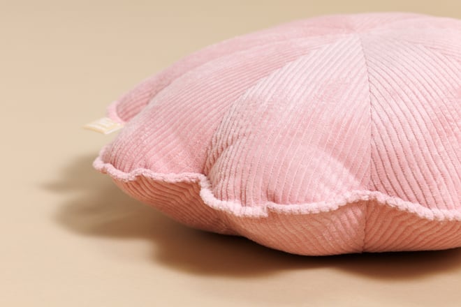 Pink Flower Corduroy Cushion