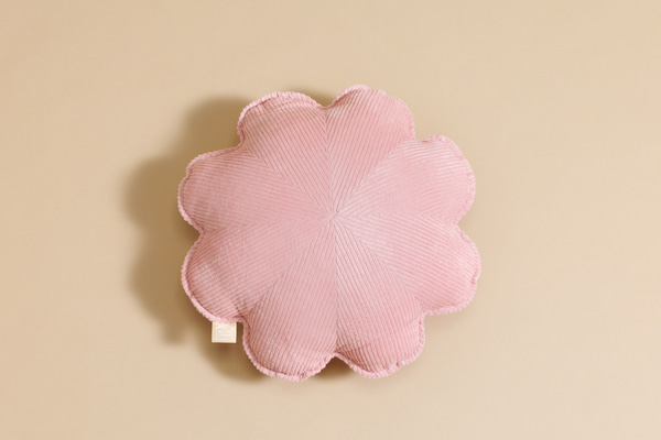 Cord-Blumenkissen Rosa